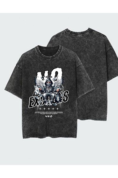 DEEFWEAR Tricou unisex cu imprimeu, spălat și uzat