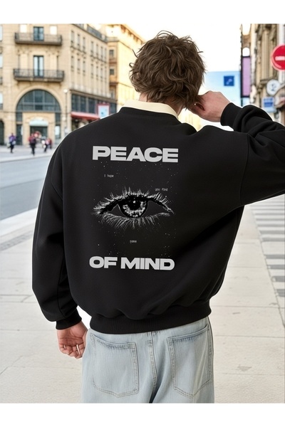 ArtYus Φούτερ Unisex με μακρύ μανίκι Peace of Mind Transfer με τύπωμα Plus Si...