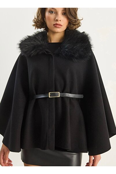 neşem butik Panço yaka kürklü