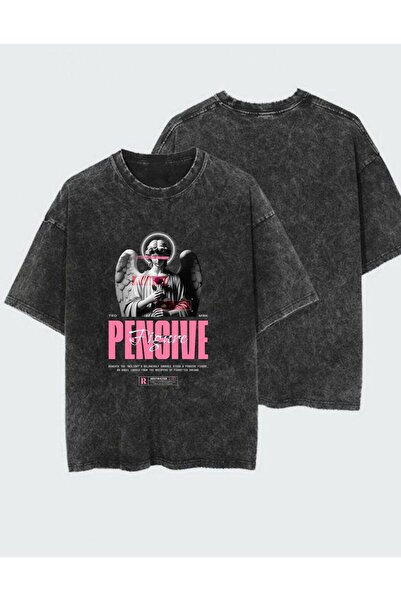 DEEFWEAR Štampana isprana prevrnuta unisek majica