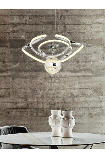 IŞILAY AYDINLATMA Drone Krom Sarkıt (3renk Işık) Led Avize Salon / Oturma Oda...