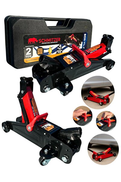 SCHMITZER 2,5 Ton’a Kadar Dayanıklı Çelik Araba Kaldırma Oto Krikosu Çantalı Tekerlekli Hidrolik Timsah Kriko