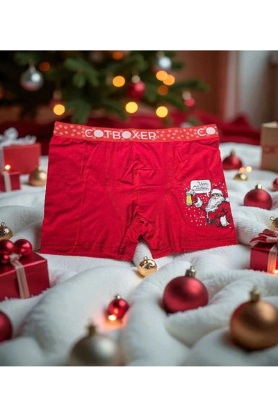 COTBOXER Men's Boxer New Year's Themed Christmas Patterned