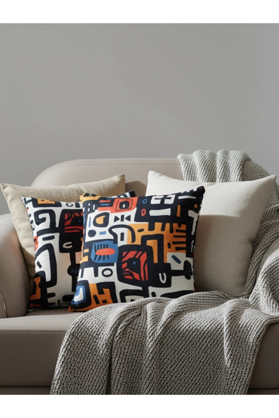 JOLLY HOME Colorful Abstract Patterned Decorative Throw Pillow – Modern Geome...