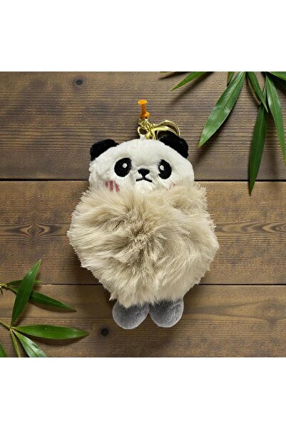 ÇERÇİ MELEK Fluffy Panda Plush Keychain – Cute Bag Ornament