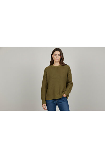 MELLY MORE Shoulder-Shedding Sweater Green