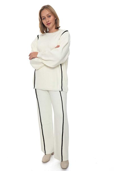 EFENDİX Rose Stitched Knitting Suit