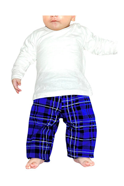 Drop Kids Children's Baby Pajama Set Long Sleeve Navy Blue Plaid