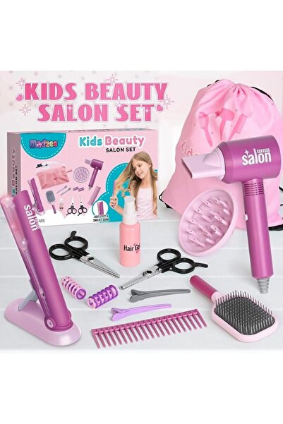 Tessari Hairdresser & Hair Care Playset with Accessories for Girls - 11 pieces