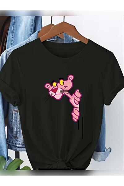 TİMİSİVA Tricou unisex supradimensionat P.PANTER cu imprimeu guler rotund cu ...