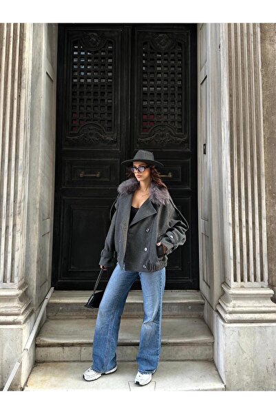 CKSpor Kaşe Jacket Fur Collar
