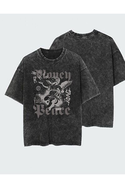 DEEFWEAR Tricou unisex cu imprimeu, spălat și uzat