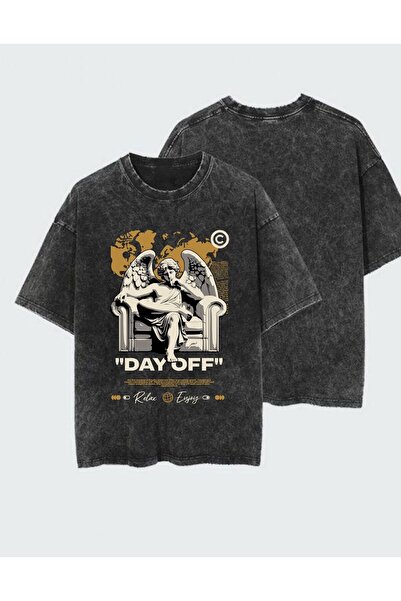 DEEFWEAR Tricou unisex cu imprimeu, spălat și uzat