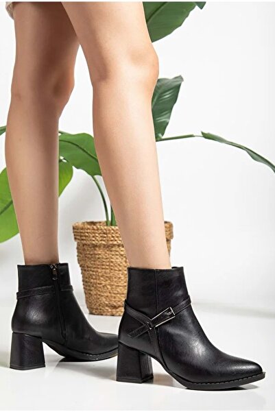 KOCAMANLAR Feles buckle detailed classic heeled women's boots black