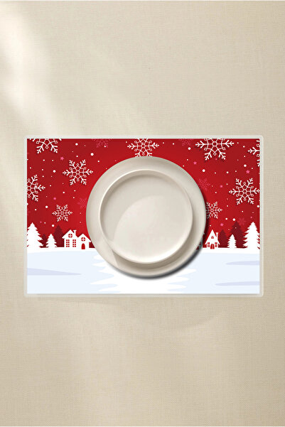 Grafiklas Karlı Noel Baba Geyikli 42x30 PVC Kaplamalı 4’lü Silinebilir Amerikan Servis Yılbaşı Seti