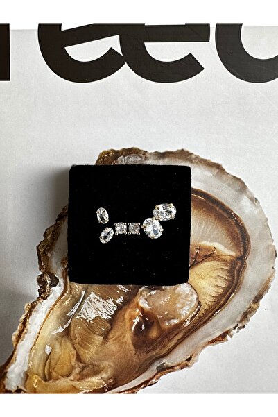 Lika altın kaplama tek taş set küpe