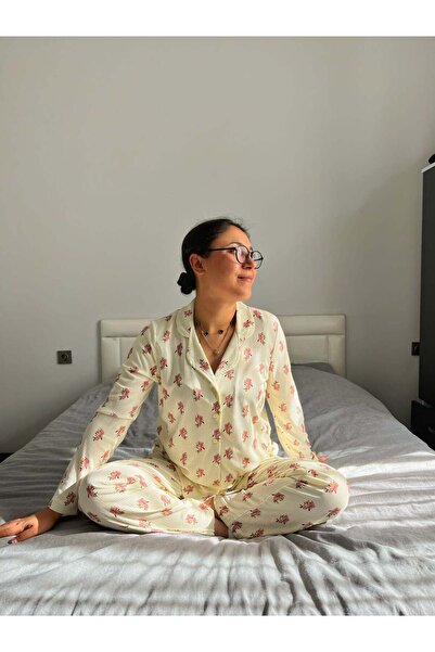 Marka Belle Pegasus Fabric Front Buttoned Pajama Set