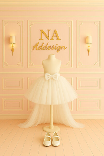 NA ADDESIGN Fluffy Tutu Skirt with Tail – Lining ­ Elastic Waistband, Bow Buckle (7 Colors)