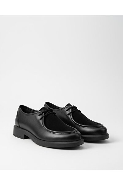 rocassi Women's Genuine Leather Lace-Up Casual Shoes Black