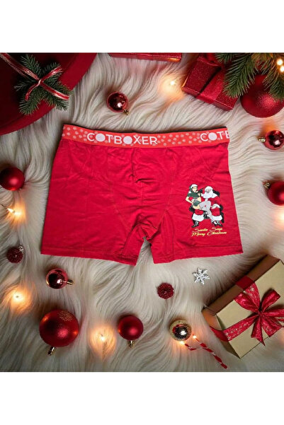 COTBOXER Men's Boxer New Year's Themed Christmas Patterned