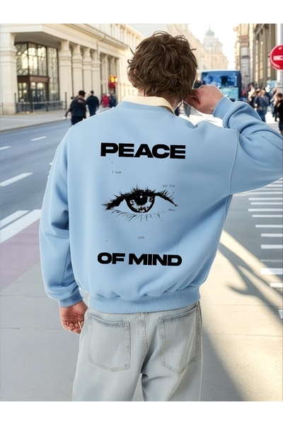 ArtYus Φούτερ Unisex με μακρύ μανίκι Peace of Mind Transfer με τύπωμα Plus Si...