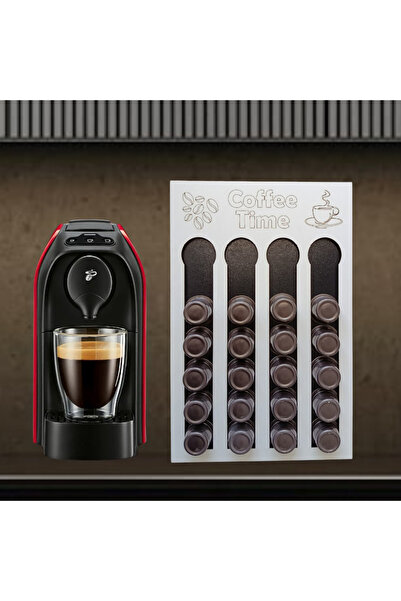 NatureSoft حامل كبسولات القهوة، لون أبيض وأسود، سعة 24 كبسولة، منظم حامل الكب...