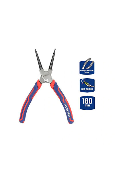 Workpro WP231152 180MM Cr-V Düz Yaylı Profesyonel İç Segman Pensesi