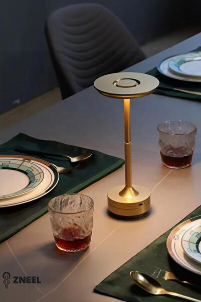 knoffer will dich nur... Premium %100 Alüminyum Şarjlı Masa Lambası – 3 Renk Dimli LED, 29 cm, Type-C, 8 Saat Kullanım.