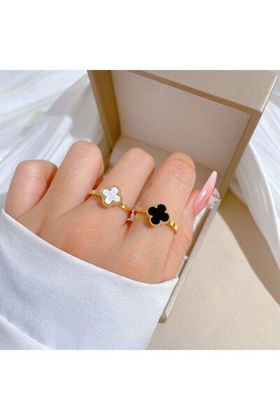 RAFINI Flowers Clover Ring - 18K Gold Plated, Stainless Steel