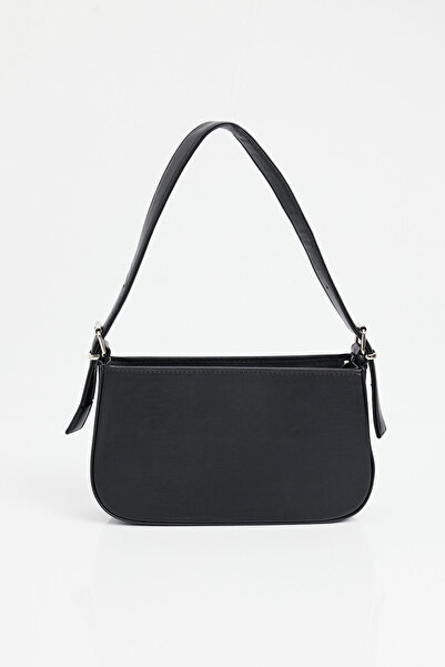 Modamorfo 010172 Flat Baguette Shoulder Bag - Black