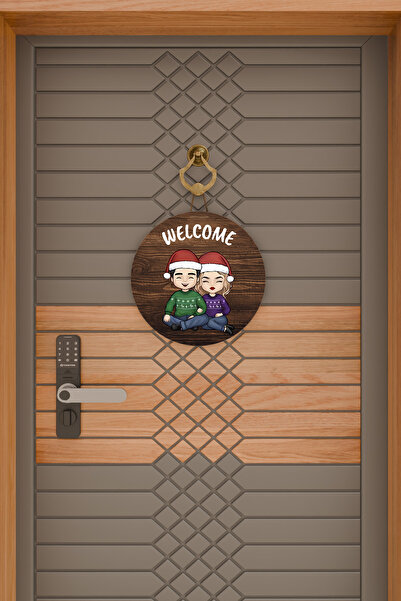 Dormot Ψηφιακή εκτύπωση υψηλής ποιότητας, Πρωτοχρονιά, Καλά Χριστούγεννα, Στολίδι πόρτας με θέμα την Πρωτοχρονιά, Στολίδι τοίχου