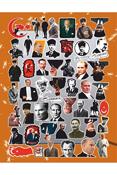 hediyenebak Mustafa Kemal Atatürk Series 2 Sticker Set |   Laptop Agenda Pc Tablet Phone Notebook Sticker Bullet