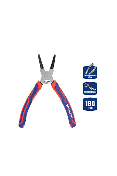 Workpro WP231153 180MM Cr-V Eğri Uçlu Yaylı Profesyonel Dış Segman Pensesi