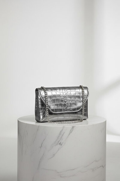 Random shopping Uzun Askılı Kroko Dokulu Kadın Clutch Çapraz Çanta