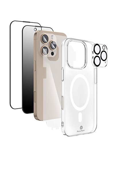 no markte مجموعة حماية iPhone 16 Pro Max 6 في 1 - واقي شاشة نانو، جراب شفاف و...