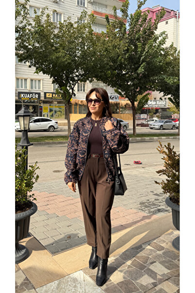 MEFA GİYİM TASARIM MODEL ETNİK DESENLİ BOMBER CEKET