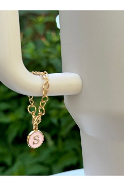 YuccaCo Accessorize Your Life Pink Thermos Compatible Accessory with Letter S/Letter S Thermos Charm/Letter Thermos Ornament