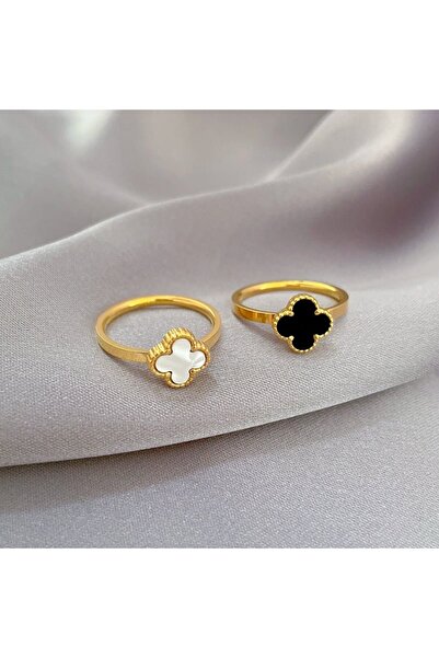 RAFINI Flowers Clover Ring - 18K Gold Plated, Stainless Steel