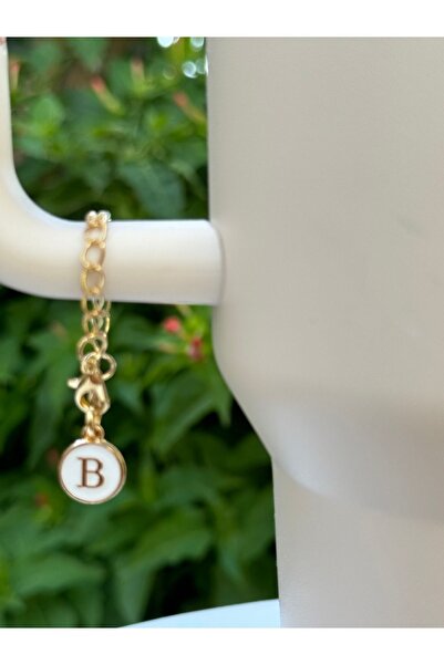 YuccaCo Accessorize Your Life White Thermos Compatible Accessory with Letter B/Letter B Thermos Charm/Letter Thermos Ornament