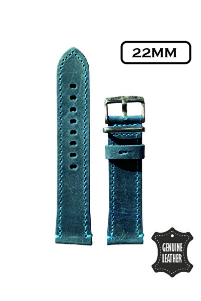 beroo straps 22MM Hakiki Deri Saat Kordonu - Çelik köprülü