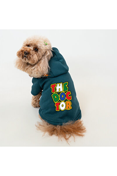 Buddy Store Petrol Green Cat and Dog Outfit - Clothes Sweatshirt Hoodie (Hooded 100% Cotton)