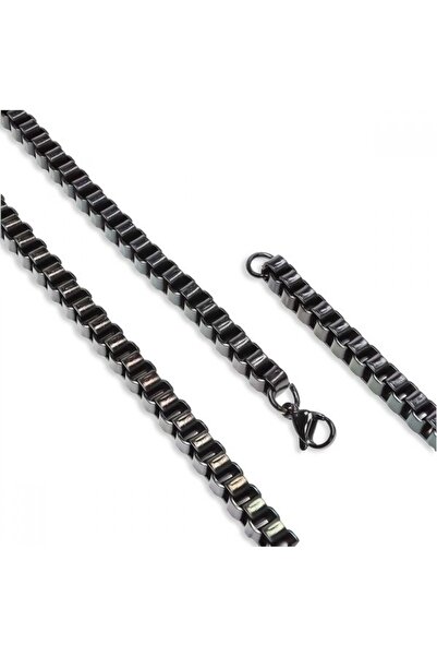 AKSESUARIM Men's Square Albanian Steel Necklace 6mm