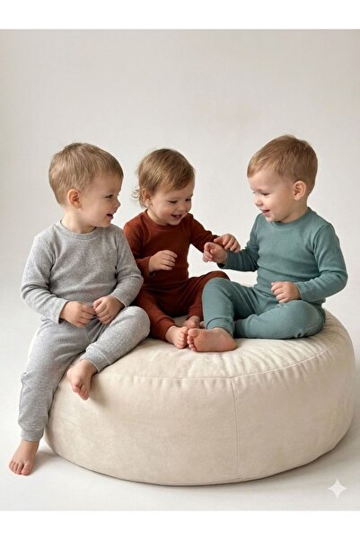 babykugu طقم بنطلون أطفال بأكمام طويلة من القطن 100% مكون من 3 قطع