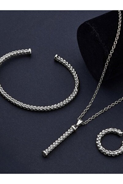 Atolyewolf Gümüş Kaplama Örgü Kolye