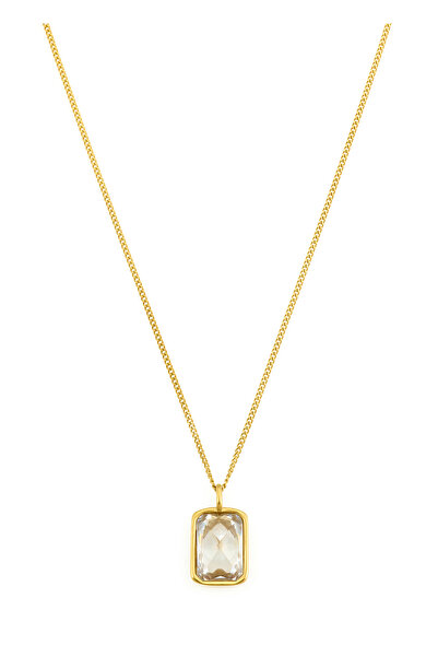 Atolyewolf Altın Kaplama Beyaz Taşlı Kolye