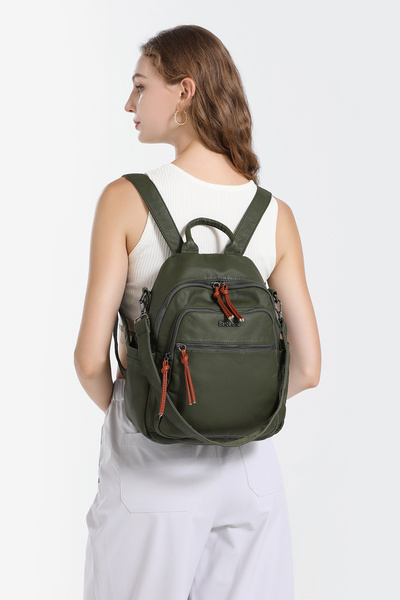 Hüvendo Barcelona Medium Size Multi-Pocket Shoulder Strap Sports and Casual Women's Backpack Platinum