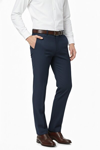 KAMER Men's Regular Fit Fabric Trousers Lycra Fabric Bgl-St05040