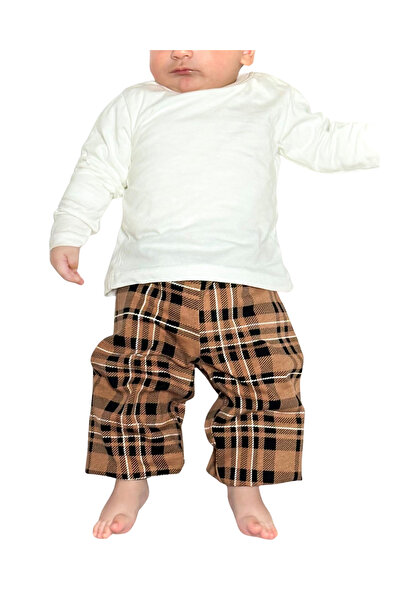 Drop Kids Children's Baby Pajama Set Long Sleeve Brown Plaid