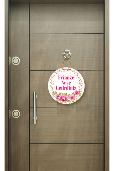 M&H Quality Ornament pentru ușă din MDF cu inscripția „Bine ați venit în casa...