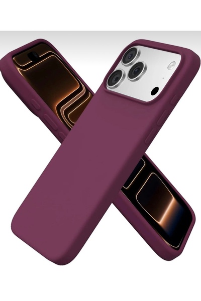 SOLİD CASE غطاء سيليكون لآيفون 17 برو ماكس مع شاشة داخلية مخملية وكاميرا مرتفعة